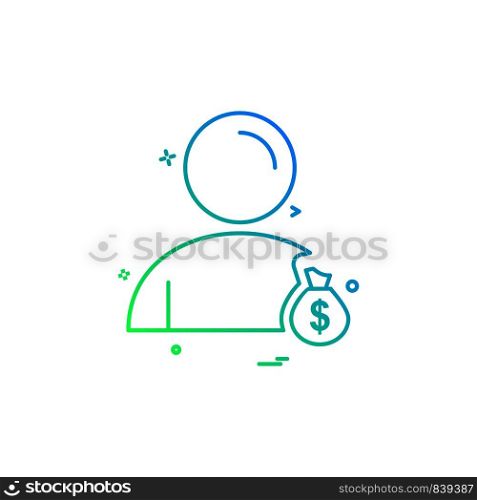 user money bag icon vector design