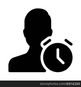 User on Time, icon on isolated background