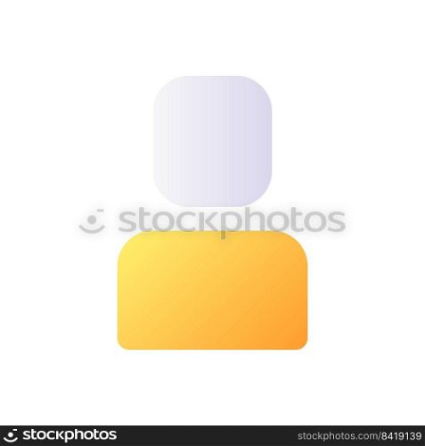 User pixel perfect flat gradient color ui icon. Social network member. Personal information. Simple filled pictogram. GUI, UX design for mobile application. Vector isolated RGB illustration. User pixel perfect flat gradient color ui icon