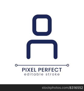 User pixel perfect linear ui icon. Social network member. Personal information. GUI, UX design. Outline isolated user interface element for app and web. Editable stroke. Poppins font used. User pixel perfect linear ui icon