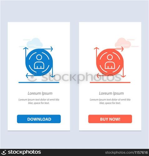 User, Predication, Arrow, Path Blue and Red Download and Buy Now web Widget Card Template