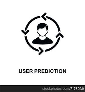 User Prediction icon. Monochrome style design from big data collection. UI. Pixel perfect simple pictogram user prediction icon. Web design, apps, software, print usage.. User Prediction icon. Monochrome style design from big data icon collection. UI. Pixel perfect simple pictogram user prediction icon. Web design, apps, software, print usage.