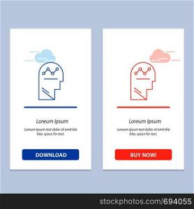 User, Process, Success, Man, Thinking Blue and Red Download and Buy Now web Widget Card Template