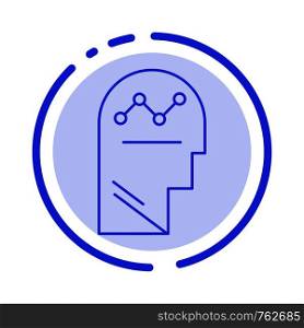 User, Process, Success, Man, Thinking Blue Dotted Line Line Icon