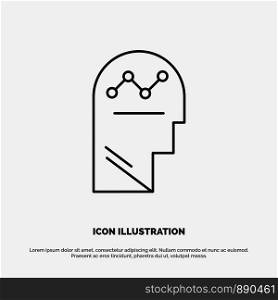 User, Process, Success, Man, Thinking Line Icon Vector