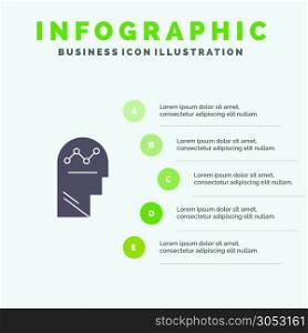 User, Process, Success, Man, Thinking Solid Icon Infographics 5 Steps Presentation Background
