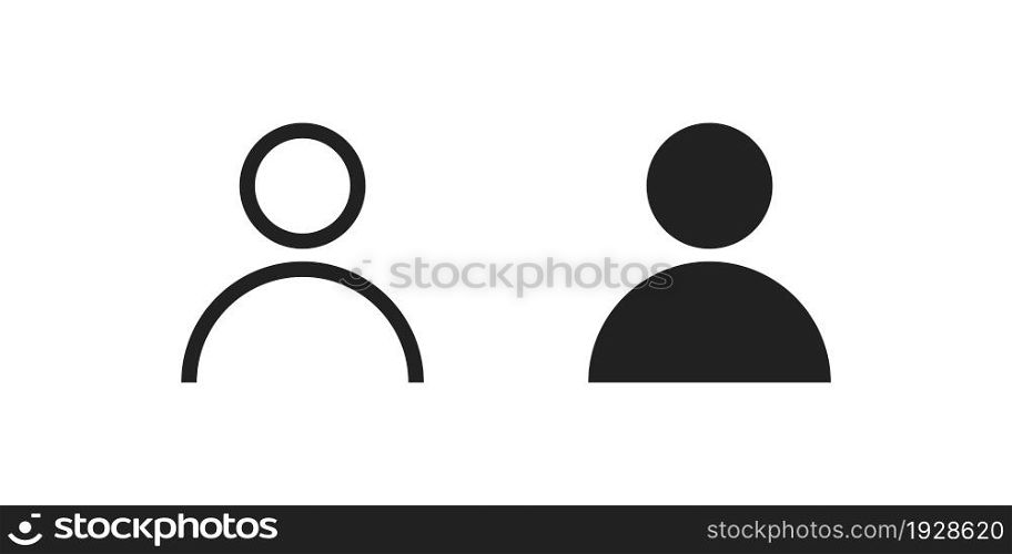 User profile avatar icon, simple isolated illustration. Web admin concept symbol, person sign on vector flat style.