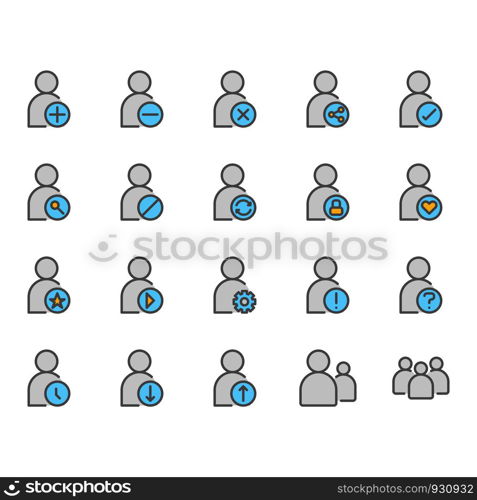 User related icon set. Vector illustration