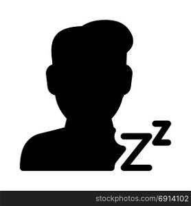User Sleeping, icon on isolated background