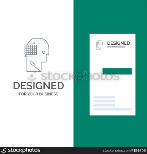 User, Think, Success, Business Grey Logo Design and Business Card Template
