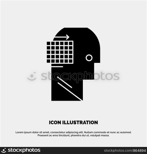 User, Think, Success, Business solid Glyph Icon vector