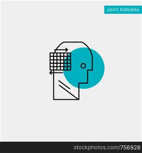 User, Think, Success, Business turquoise highlight circle point Vector icon