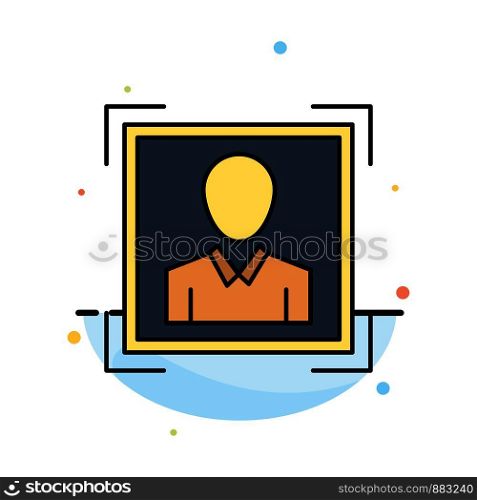 User, User ID, Id, Profile Image Abstract Flat Color Icon Template