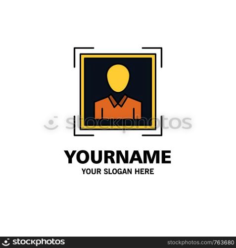 User, User ID, Id, Profile Image Business Logo Template. Flat Color