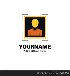 User, User ID, Id, Profile Image Business Logo Template. Flat Color