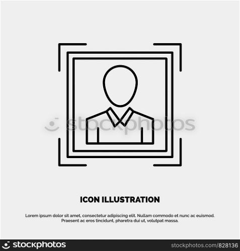 User, User ID, Id, Profile Image Line Icon Vector