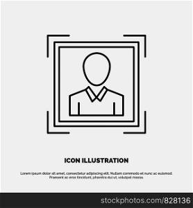 User, User ID, Id, Profile Image Line Icon Vector