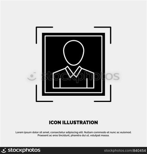 User, User ID, Id, Profile Image solid Glyph Icon vector