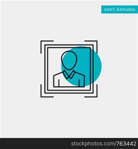 User, User ID, Id, Profile Image turquoise highlight circle point Vector icon