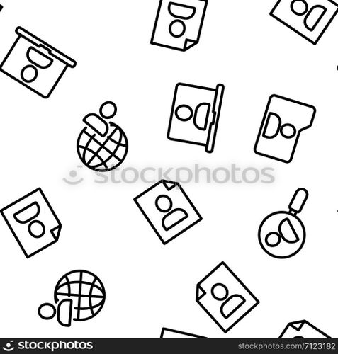 User Vector Seamless Pattern Thin Line Illustration. User Vector Seamless Pattern