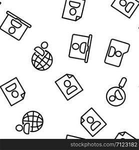 User Vector Seamless Pattern Thin Line Illustration. User Vector Seamless Pattern