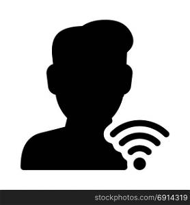 User Wifi Signals, icon on isolated background