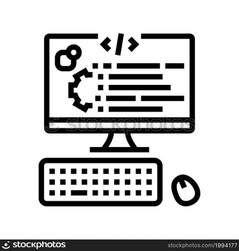 user-written software line icon vector. user-written software sign. isolated contour symbol black illustration. user-written software line icon vector illustration
