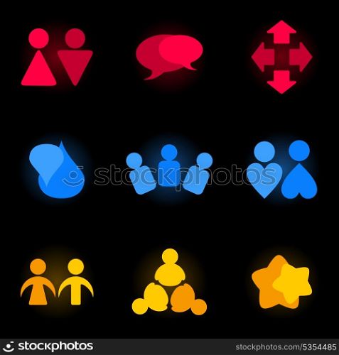 User2. Set of users of different colour. A vector illustration