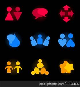 User2. Set of users of different colour. A vector illustration