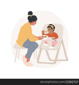 Using a fork and a spoon isolated cartoon vector illustration Learning to eat, self-care personal skills, early education in child care, kindergarten, child holding spoon vector cartoon.. Using a fork and a spoon isolated cartoon vector illustration