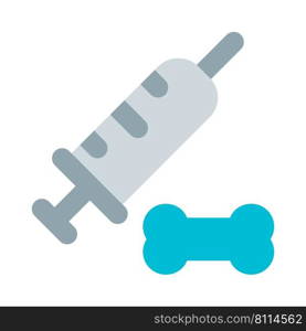 Using an injection or syringe to treat animals.