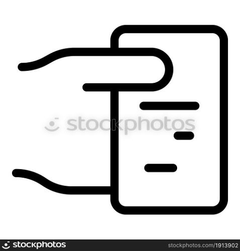Using smartphone icon outline vector. Phone device. Hand mobile. Using smartphone icon outline vector. Phone device