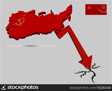 USSR economic crisis concept Vector illustration eps 10.. USSR economic crisis concept Vector