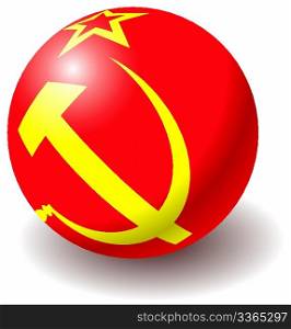 USSR flag texture on ball. Design element. Isolated on white. Vector illustration.