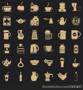 Utencil icons set. Simple style of 36 utencil vector icons for web for any design. Utencil icons set, simple style