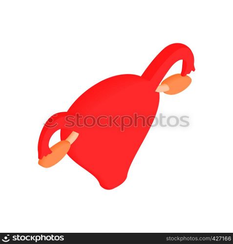 Uterus and ovaries isometric 3d icon. Organs of female reproductive system. Uterus and ovaries isometric 3d icon
