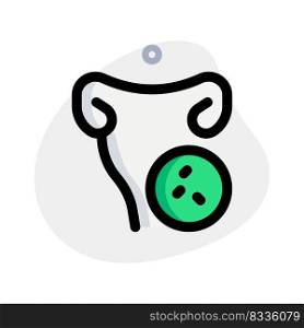 Uterus infected with bacteria isolated on a white background