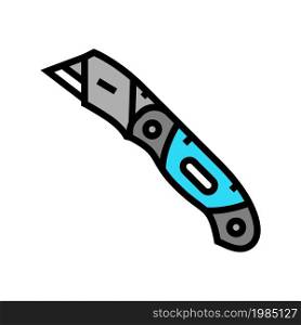 utility knife equipment color icon vector. utility knife equipment sign. isolated symbol illustration. utility knife equipment color icon vector illustration
