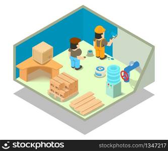 Utility room concept banner. Isometric banner of utility room vector concept for web, giftcard and postcard. Utility room concept banner, isometric style