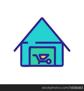 utility shed icon vector. utility shed sign. color symbol illustration. utility shed icon vector outline illustration