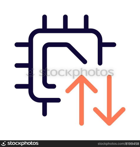 Utilizing a microprocessor to transfer data.
