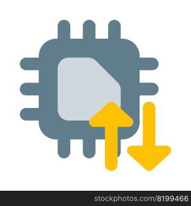 Utilizing a microprocessor to transfer data.