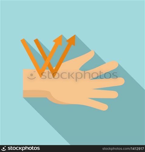 Uv hand protection icon. Flat illustration of uv hand protection vector icon for web design. Uv hand protection icon, flat style