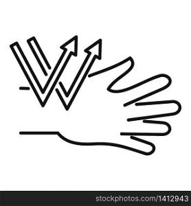 Uv hand protection icon. Outline uv hand protection vector icon for web design isolated on white background. Uv hand protection icon, outline style
