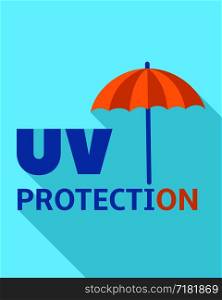 Uv protection logo. Flat illustration of uv protection vector logo for web design. Uv protection logo, flat style