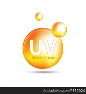 UV protection or ultraviolet sunblock icon. Vector illustration design
