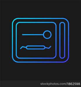 UV sterilizer disinfection box gradient vector icon for dark theme. UV light device. Disinfecting medical tools. Thin line color symbol. Modern style pictogram. Vector isolated outline drawing. UV sterilizer disinfection box gradient vector icon for dark theme