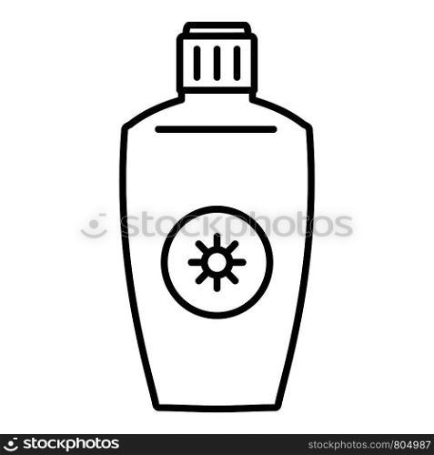 Uva sunscreen bottle icon. Outline uva sunscreen bottle vector icon for web design isolated on white background. Uva sunscreen bottle icon, outline style
