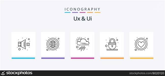 Ux And Ui Line 5 Icon Pack Including global. options. coding. menu. list. Creative Icons Design
