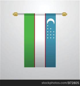 Uzbekistan hanging Flag